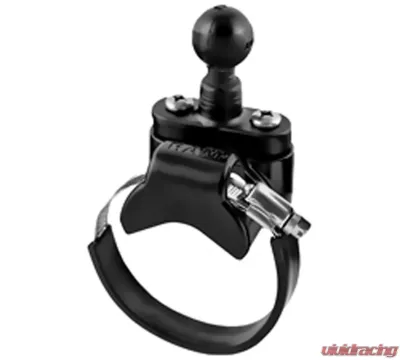 RAM Mounts Rail Base w/Zinc Coated U-Bolt ATV/UTV Strap & 1" Ball for Rails to 3.15" in Diameter - RAM-B-231Z-2U