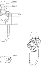 RAM Mounts Rail Base w/B Size 1" Ball. Zinc Coated U-Bolt for Rails from 0.5" to 1.25" in Diameter                                     - RAM-B-231ZU - Image 5