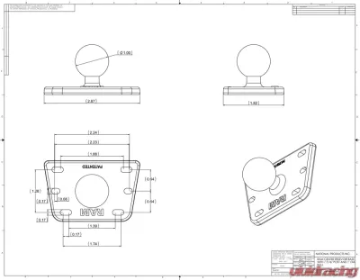 RAM Mounts Motorcycle Brake/Clutch Reservoir Cover Base w/1" Ball Centered - RAM-B-345U