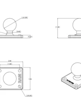 RAM Mounts 2" x 1.7" Base w/1" Ball that Contains the Universal AMPs Hole Pattern for the Garmin zumo TomTom Rider & Urban Rider                                     - RAM-B-347U - Image 4