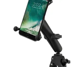 RAM Mounts Small Tough-Claw Base w/Long Double Socket Arm and Universal RAM Mounts X-Grip Large Phone/Phablet Cradle