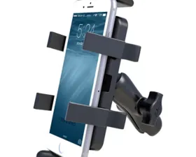RAM Mounts Universal Finger-Grip Phone/Radio Cradle w/Double Socket Arm & Diamond Base Adapter