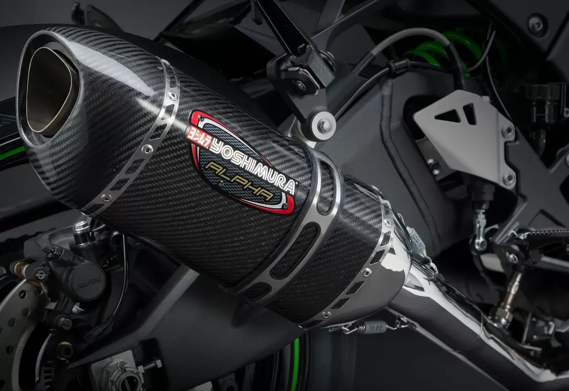 Yoshimura Race Alpha Stainless 3/4 Exhaust with Carbon Fiber Muffler Kawasaki ZX-10R | RR 2016-2020 - 141824M220