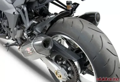Yoshimura R-77 Stainless Slip-On Exhaust with Carbon Fiber Mufflers Kawasaki Z1000 2010-2016 - 1412202