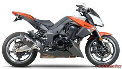 Yoshimura R-77 Stainless Slip-On Exhaust with Carbon Fiber Mufflers Kawasaki Z1000 2010-2016 - 1412202