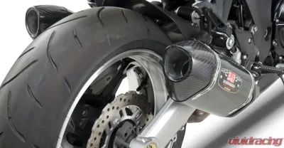 Yoshimura R-77 Stainless Slip-On Exhaust with Carbon Fiber Mufflers Kawasaki Z1000 2010-2016 - 1412202