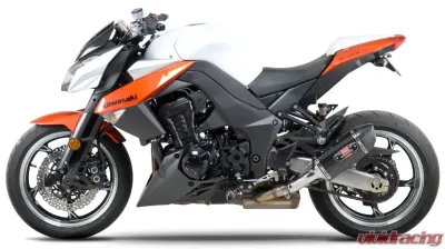 Yoshimura R-77 Stainless Slip-On Exhaust with Carbon Fiber Mufflers Kawasaki Z1000 2010-2016 - 1412202