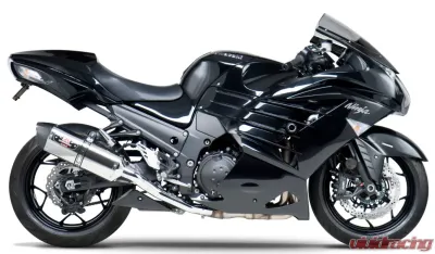 Yoshimura Race R-77 Stainless Slip-On Exhaust with Stainless Mufflers Kawasaki ZX-14R 2012-2021 - 1414020520