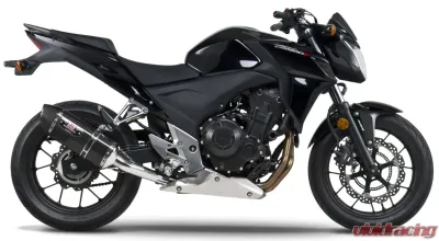 Yoshimura R-77 Stainless Slip-On Exhaust with Carbon Fiber Muffler Honda CBR500R | CB500F 2013-2015 - 1250020220