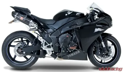 Yoshimura R-77 Stainless Slip-On Exhaust with Carbon Fiber Mufflers Yamaha YZF-R1 2009-2014 - 1314202