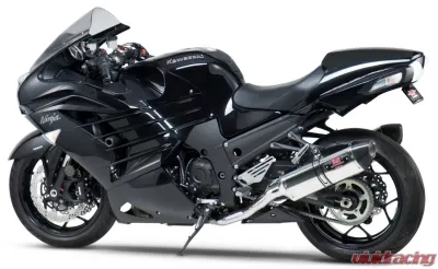 Yoshimura Race R-77 Stainless Slip-On Exhaust with Stainless Mufflers Kawasaki ZX-14R 2012-2021 - 1414020520