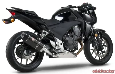 Yoshimura R-77 Stainless Slip-On Exhaust with Carbon Fiber Muffler Honda CBR500R | CB500F 2013-2015 - 1250020220