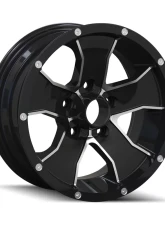 Trailer Wheels 14 Gloss Black Machined 14X6 5X114.3 0MM 83.82MM Wheel                                     - 14-4665B - Image 2