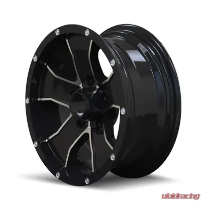 Trailer Wheels 14 Gloss Black Machined 14X6 5X114.3 0MM 83.82MM Wheel - 14-4665B