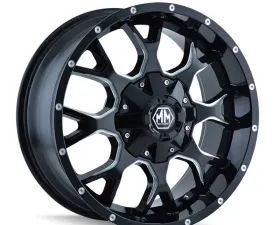 Mayhem Warrior 8015 Gloss Black Milled 17X7.5 5X110/5X127 30MM 72.62MM Wheel