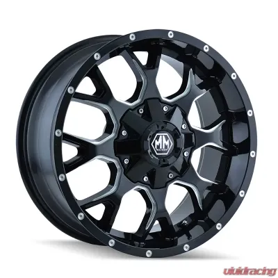 Mayhem Warrior 8015 Gloss Black Milled 20X9 8X180 0MM 124.1MM Wheel - 8015-2978M