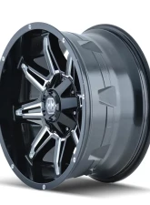 Mayhem Wheels Rampage 8090 Gloss Black Milled 17x9 6x135/6x139.7 -12MM Wheel                                     - 8090-7937M - Image 2