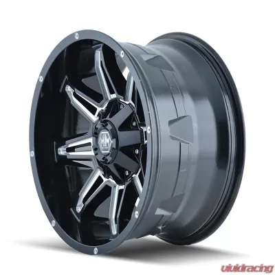 Mayhem Wheels Rampage 8090 Gloss Black Milled 17x9 6x135/6x139.7 -12MM Wheel - 8090-7937M