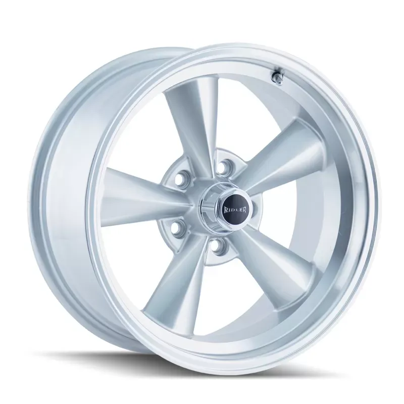 Ridler Wheels Aluminum 675 17x8 Silver Machined Lip 5x114.3 Bolt Pattern - 675-7865S