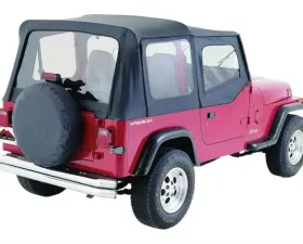 RT Offroad Black OEM Replacement Soft Top for 1988-95 YJ Wrangler w/ Soft Upper Doors Jeep Wrangler 1987-1995