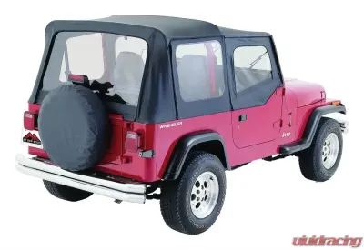RT Offroad Black OEM Replacement Soft Top for 1988-95 YJ Wrangler w/ Soft Upper Doors Jeep Wrangler 1987-1995 - RT10015