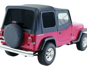 RT Offroad Black OEM Replacement Soft Top for 1988-95 YJ Wrangler w/ Soft Upper Doors Jeep Wrangler 1988-1995