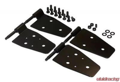 RT Offroad Black Door Hinge Set for Jeep YJ Wrangler w/ Half Doors & TJ Wrangler; 4 Hinges Jeep Front - RT26003