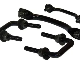 RT Offroad Black Windshield Tie Down Kit for 55-95 Jeep CJ-5, CJ-6, CJ-7, CJ-8, YJ Wrangler Jeep
