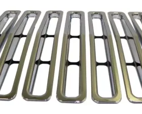 RT Offroad 7 Piece Chrome Plastic Grille Inserts for 87-95 Jeep YJ Wrangler, Snap-In Pieces Jeep Wrangler 1987-1995