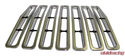 RT Offroad 7 Piece Chrome Plastic Grille Inserts for 87-95 Jeep YJ Wrangler, Snap-In Pieces Jeep Wrangler 1987-1995 - RT26030