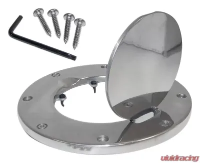 RT Offroad Polished Aluminum Non-Locking Fuel Door for Jeep TJ Wrangler Jeep - RT26038