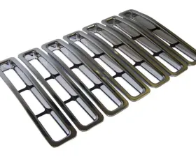 RT Offroad 7 Piece Grille Insert Set for 1997-2006 Jeep TJ Wrangler, Chome Plastic, Snap-In Jeep