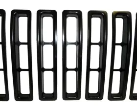 RT Offroad 7-Piece Black Grille Insert Set for 1997-2006 Jeep TJ Wrangler (Snap-In) Jeep