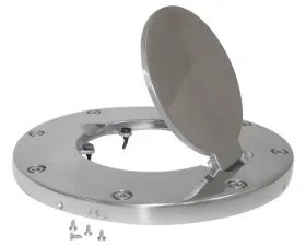 RT Offroad Polished Aluminum Non-Locking Fuel Door for Jeep JK Wrangler, 2 or 4 Door Jeep Wrangler 2007-2018