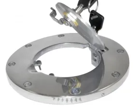 RT Offroad Polished Aluminum Locking Fuel Door w/ Keys for Jeep JK Wrangler; 2 or 4 Door Jeep Wrangler 2007-2018