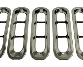 RT Offroad 7-Piece Chrome Plastic Grille Inserts for Jeep JK Wrangler; Snap-In Pieces Jeep Wrangler 2007-2018
