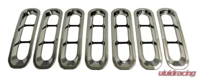 RT Offroad 7-Piece Chrome Plastic Grille Inserts for Jeep JK Wrangler; Snap-In Pieces Jeep Wrangler 2007-2018 - RT26055