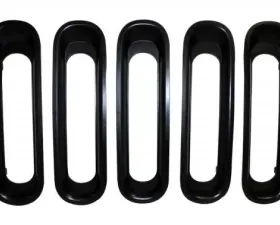 RT Offroad Black Grille Insert Set (Snap-In, Plastic) for 2007-2018 JK Wrangler Jeep Wrangler 2007-2018