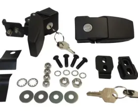 RT Offroad Black Steel Locking Hood Catch Kit for 2007-2018 Jeep JK Wrangler; Set of 2 Jeep Wrangler 2007-2018