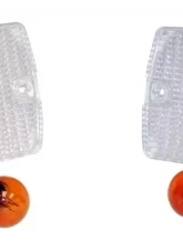 RT Offroad Clear Parking Lamp Set (2) w/ 2 Amber Bulbs for 87-93 Jeep YJ Wrangler Jeep Wrangler Left 1987-1993                                     - RT28012 - Image 5