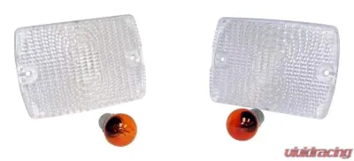 RT Offroad Clear Parking Lamp Set (2) w/ 2 Amber Bulbs for 87-93 Jeep YJ Wrangler Jeep Wrangler Left 1987-1993 - RT28012
