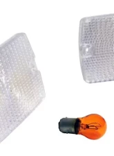 RT Offroad Clear Parking Lamp Set (2) w/ 2 Amber Bulbs for 87-93 Jeep YJ Wrangler Jeep Wrangler Left 1987-1993                                     - RT28012 - Image 2
