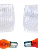 RT Offroad Clear Parking Lamp Set (2) w/ 2 Amber Bulbs for 87-93 Jeep YJ Wrangler Jeep Wrangler Left 1987-1993                                     - RT28012 - Image 5