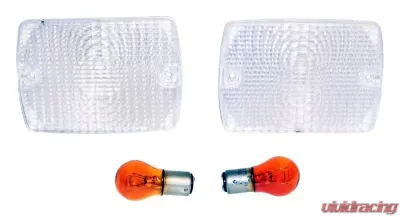RT Offroad Clear Parking Lamp Set (2) w/ 2 Amber Bulbs for 87-93 Jeep YJ Wrangler Jeep Wrangler Left 1987-1993 - RT28012