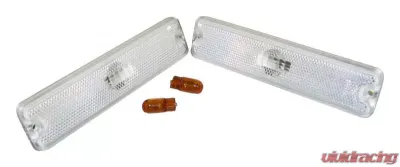 RT Offroad Clear Side Marker Lamp Set (2) w/ 2 Amber Bulbs for 87-95 YJ Wrangler Jeep Wrangler Front Left 1987-1995 - RT28013