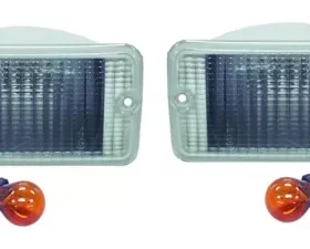 RT Offroad Clear Park & Turn Signal Lamp Set for Jeep TJ Wrangler; Clear Lamps, Amber Bulbs Jeep Front Left