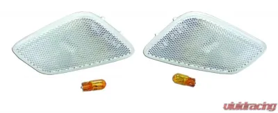 RT Offroad Front Clear Side Marker Light Kit w/ Amber Bulbs for Jeep 97-06 Jeep TJ Wrangler Jeep Front Left - RT28017