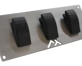 RT Offroad Stainless Steel Switch Plate w/ 3 Rocker Switches for Universal Applications