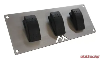 RT Offroad Stainless Steel Switch Plate w/ 3 Rocker Switches for Universal Applications - RT29006