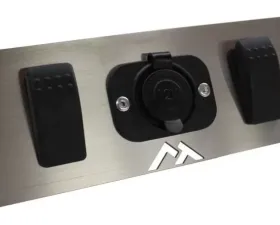 RT Offroad Switch Plate w/ 1 Power Socket and 2 Rocker Switches for Universal Applications
